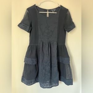 French Connection dress with embroidered floral details